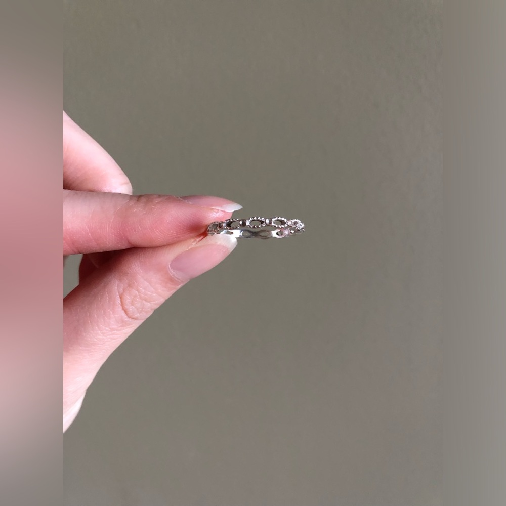 Women Sliver & rose gold Infinity Dainty Ring Size 7.5